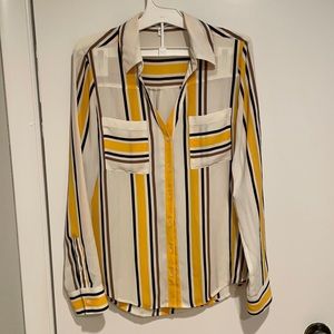 Express Striped Collared Top
